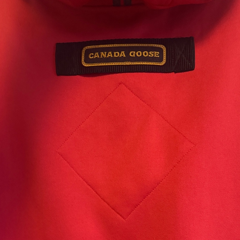 Canada Goose Science Research Hoodie Red with Chest Pocket - Picture 6 of 7
